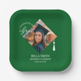 Plato De Papel Recuerdo de foto de graduado personalizado con tap