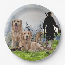 Plato De Papel Recuperadores de oro - Perros de caza excelentes
