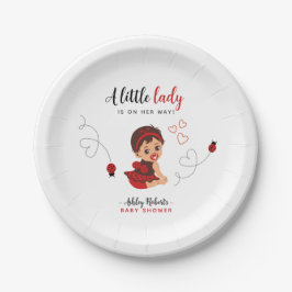 Plato De Papel Red and Black Ladybug Baby Shower