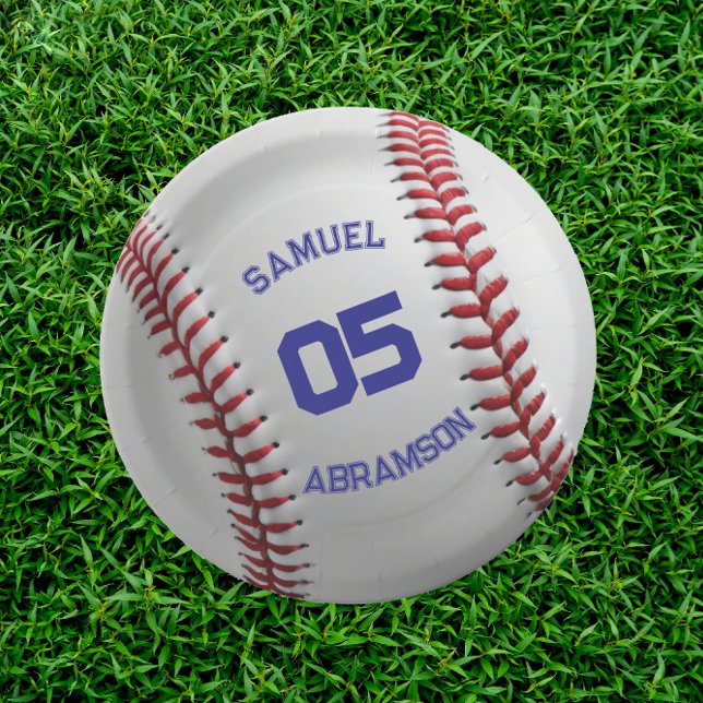 Plato De Papel Red and Blue Baseball Birthday (Subido por el creador)