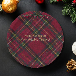 Plato De Papel Red and Green Festive