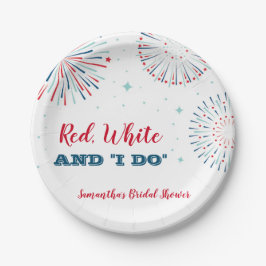 Plato De Papel Red, blanco y yo hacemos planchas de ducha nupcial