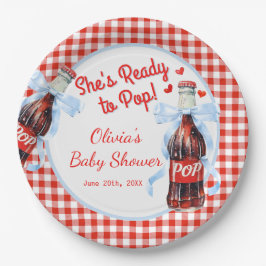 Plato De Papel Red & Blue Ready to Pop Baby Shower 