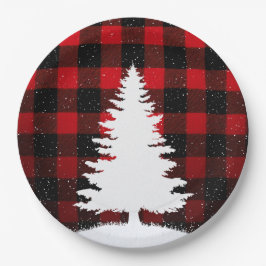 Plato De Papel Red Buffalo Merry Christmas Paper Plates