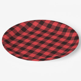 Plato De Papel Red Buffalo Plaid