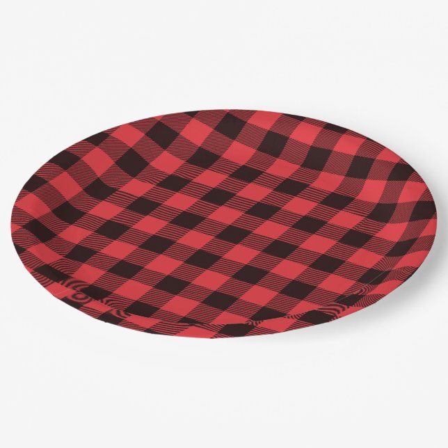 Plato De Papel Red Buffalo Plaid (Angular)