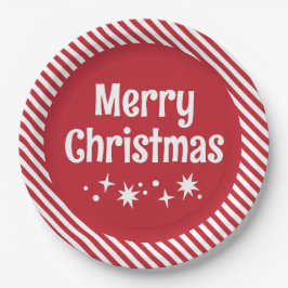 Plato De Papel Red Candy Cane Stripe Cocktail Paper Plates