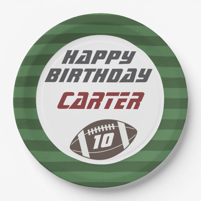 Plato De Papel Red de la Marina de Fútbol Americana, cualquier fi (Anverso)