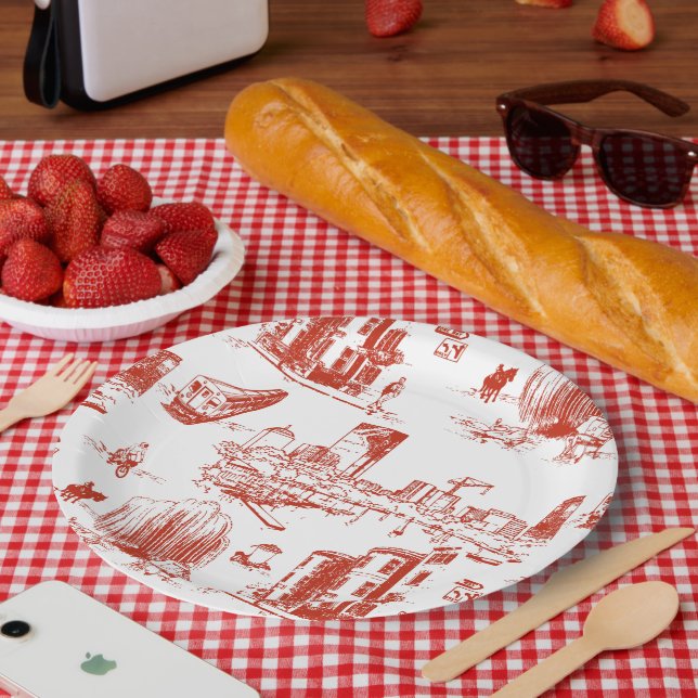 Plato De Papel Red de toile de Boston (Picnic)