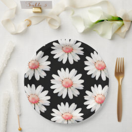 Plato De Papel Red Dotted Daisy's