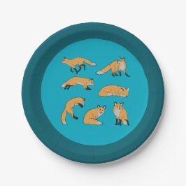 Plato De Papel Red Foxes