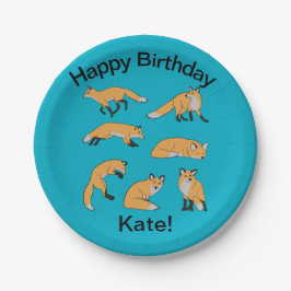 Plato De Papel Red Foxes