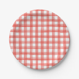 Plato De Papel Red Gingham