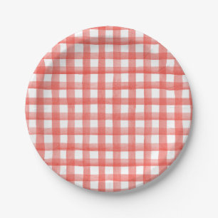 Plato De Papel Red Gingham