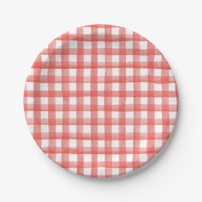 Plato De Papel Red Gingham (Anverso)