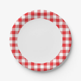 Plato De Papel Red Gingham