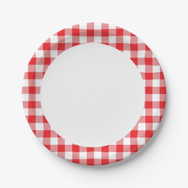 Plato De Papel Red Gingham (Anverso)