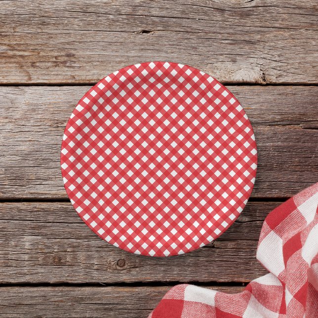 Plato De Papel Red Gingham (Subido por el creador)