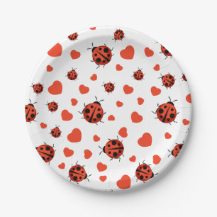 Plato De Papel Red Ladybug