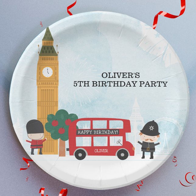 Plato De Papel Red London Bus & Clock Tower Kids Fiesta de cumple (Subido por el creador)