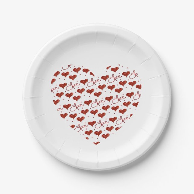 Plato De Papel Red Love Party Plates (Anverso)