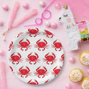 Plato De Papel Red Maryland Hard Shell Crab Beach Ocean Sea