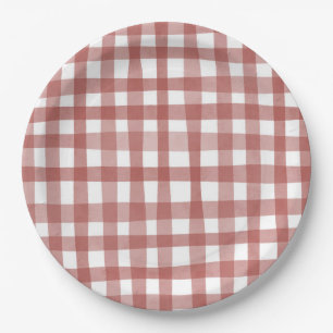 Plato De Papel Red Plaid