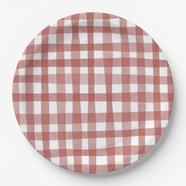 Plato De Papel Red Plaid (Anverso)