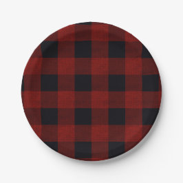 Plato De Papel Red Plaid