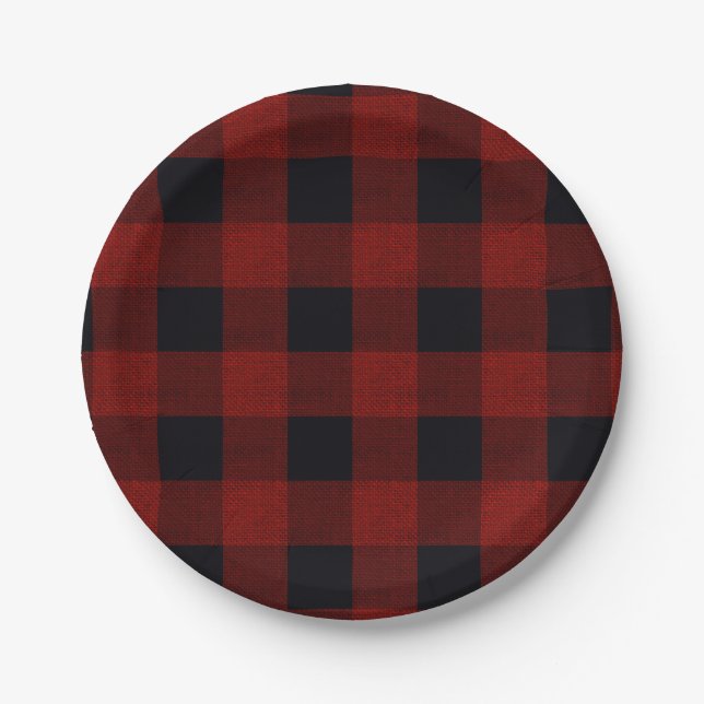 Plato De Papel Red Plaid (Anverso)