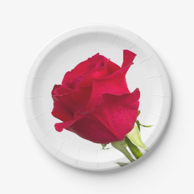 Plato De Papel Red rose (Anverso)