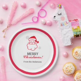 Plato De Papel Red Santa Claus