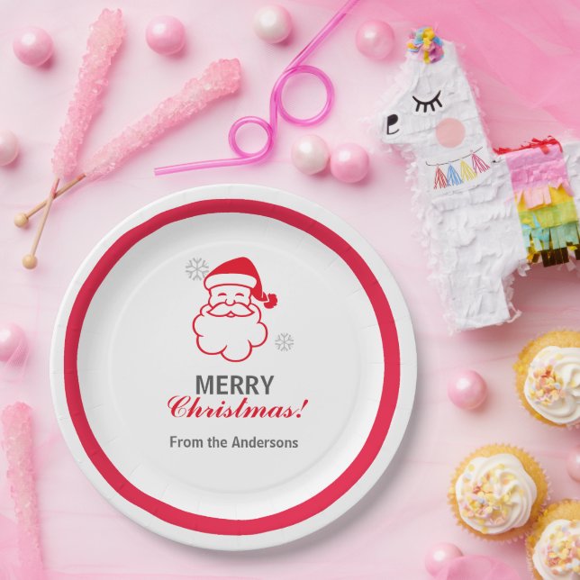 Plato De Papel Red Santa Claus (Fiesta)