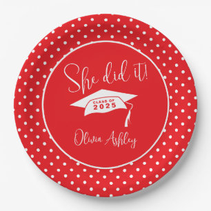 Plato De Papel Red She Lo Graduó