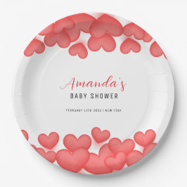 Plato De Papel Red Simple Un Pequeño Baby Shower Querido