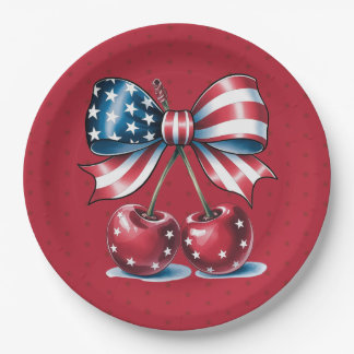 Plato De Papel Red White And Blue Stars Paper Plate