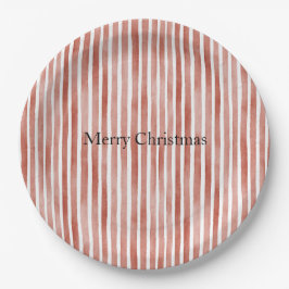 Plato De Papel Red White Stripes Christmas