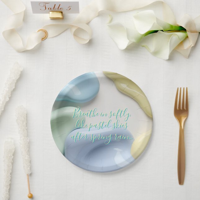 Plato de papel redondo con gráfico elegante (Boda)