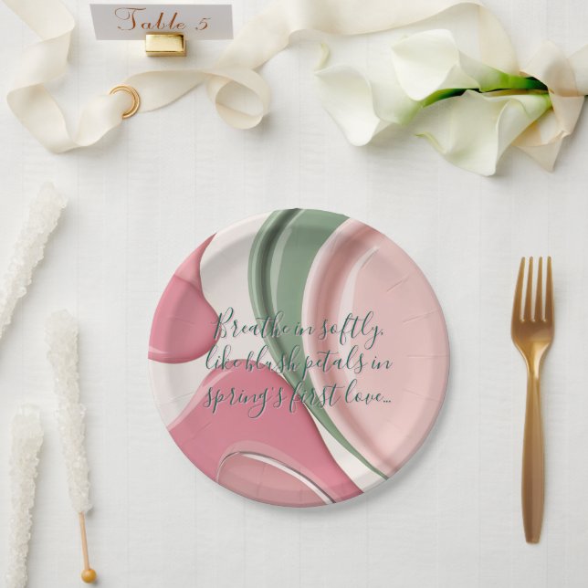 Plato de papel redondo con gráfico elegante (Boda)