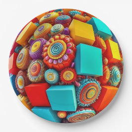 Plato de papel redondo de 9"