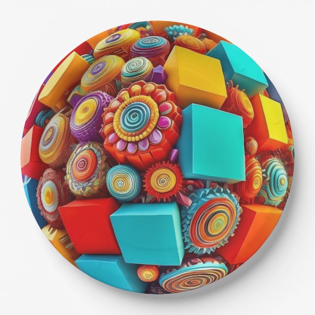 Plato de papel redondo de 9" (Anverso)
