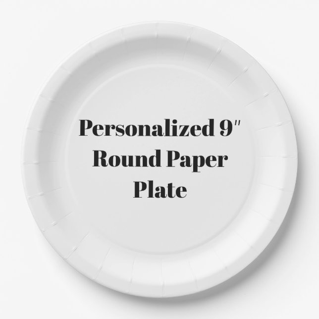 Plato de papel redondo de 9″ personalizado (Anverso)