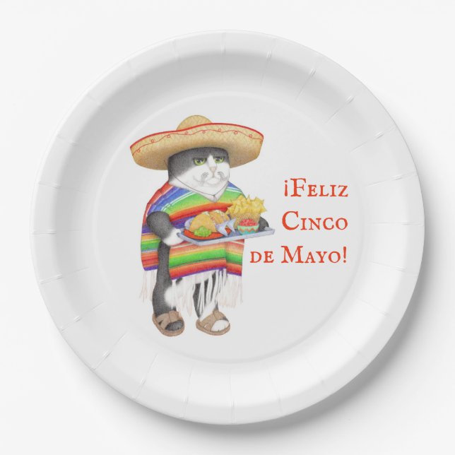 Plato de Papel Redondo de 9" WENDELITO Cinco de Ma (Anverso)