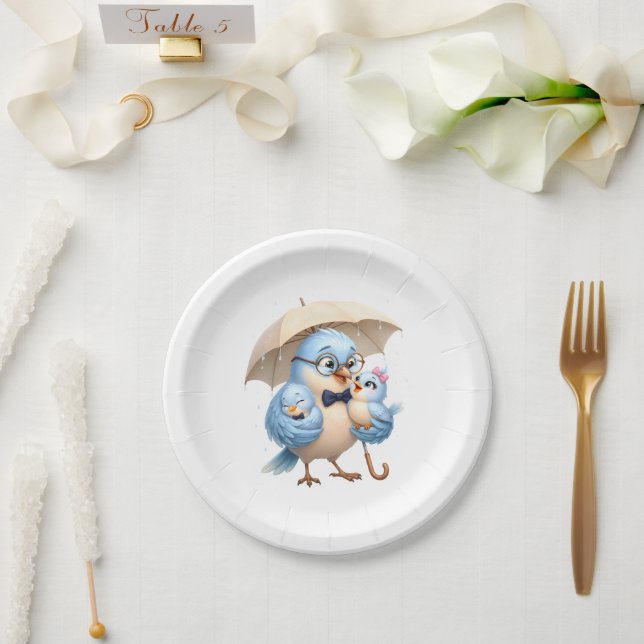 Plato de Papel Redondo Feliz Día del Padre (Boda)