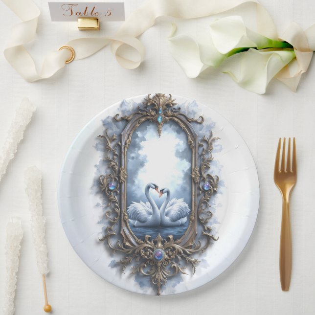Plato De Papel Reflexión Eterna – La Unión Swanheart. (Boda)