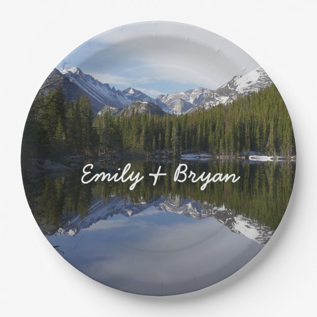 Plato De Papel Reflexión II del lago Bear (Anverso)