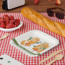 Plato De Papel Refrescante Naranja Popscles, HOLO SUMMER