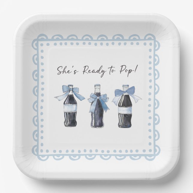 Plato De Papel Refresco Blue Baby Listo para POP (Anverso)