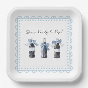Plato De Papel Refresco de Bebé Azul Listo para POP