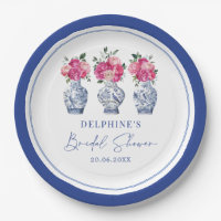 Regadera de boda de porcelana con estampado floral